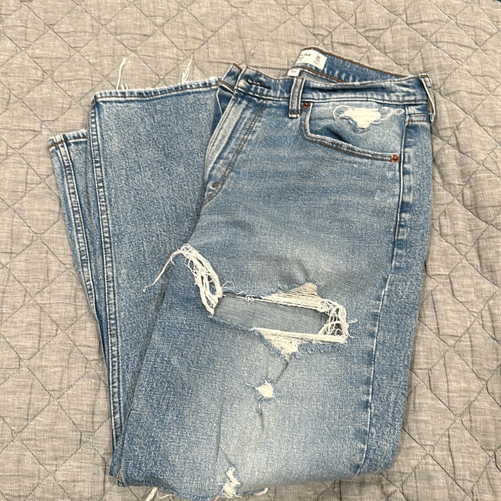 Abercrombie The Ankle Straight ultra High Rise Curve Love denim